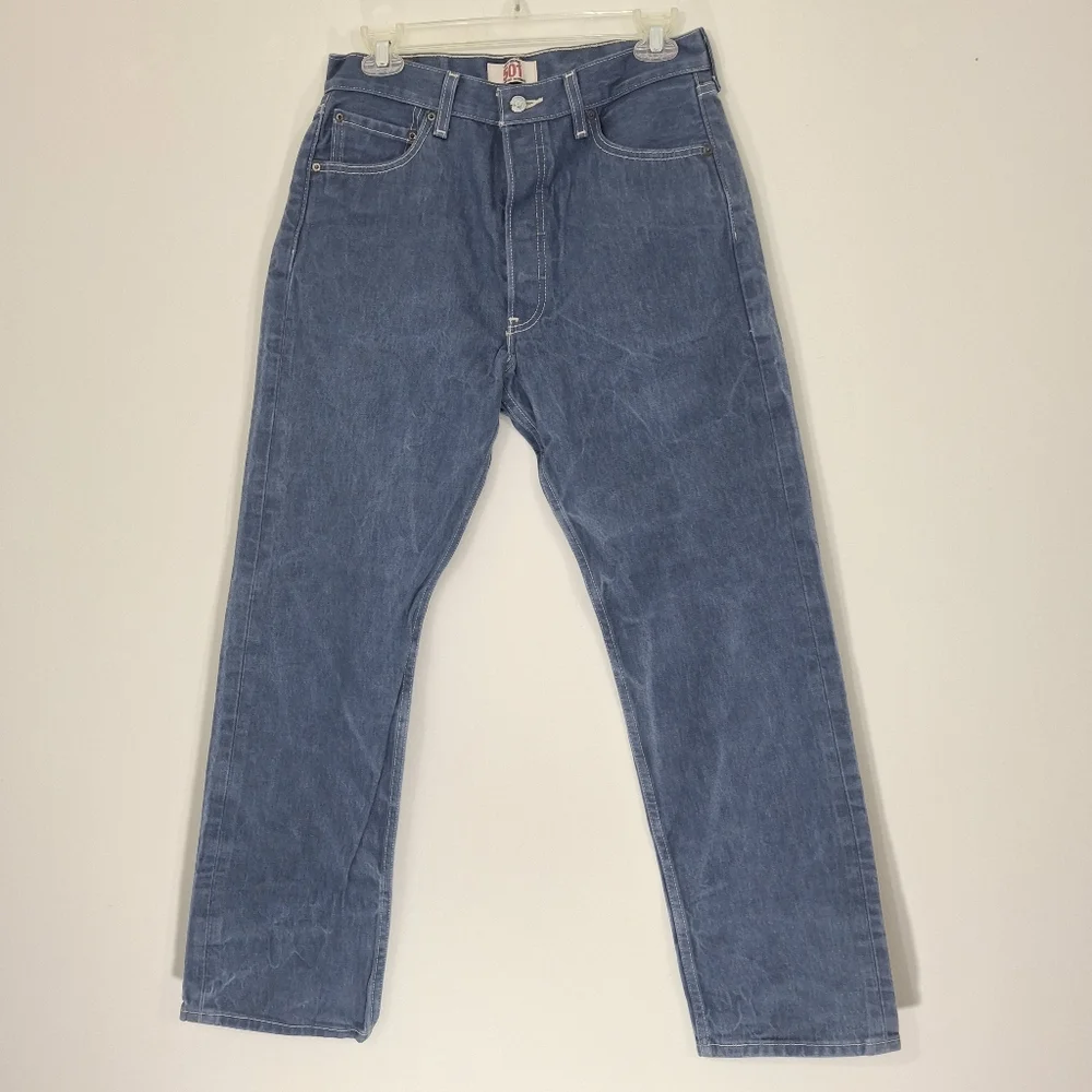 Levi's Original 501 Straight Leg Button-Fly Blue Denim Jeans, Size 31×32